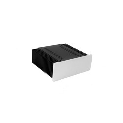 Mini Dissipante 2U 200mm 10mm SILVER front panel - 2mm aluminium covers and 3mm rear panel