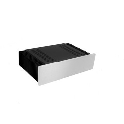 Mini Dissipante 2U 200mm 10mm SILVER front panel - 2mm aluminium covers and 3mm rear panel