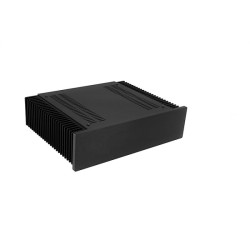 Mini Dissipante 2U 250mm 10mm BLACK front panel - 2mm aluminium covers and 3mm rear panel