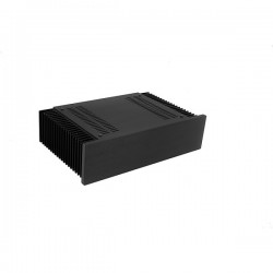 Mini Dissipante 2U 200mm 10mm BLACK front panel - 2mm aluminium covers and 3mm rear panel